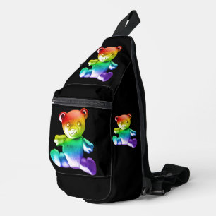 SlipperyJoe's Teddybär aus gebürstetem Metall, san Crossbody Bag