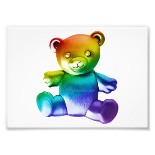 SlipperyJoe's Teddybär aus gebürstetem Metall, san Fotodruck