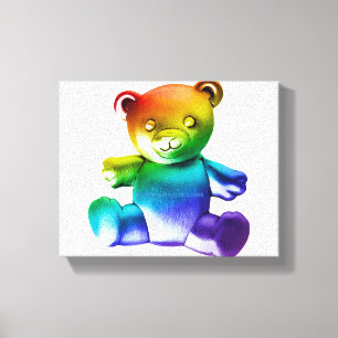 SlipperyJoe's Teddybär aus gebürstetem Metall, san Leinwanddruck