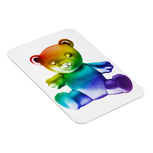 SlipperyJoe's Teddybär aus gebürstetem Metall, san Magnet