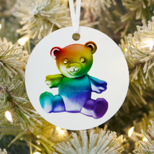 SlipperyJoe's Teddybär aus gebürstetem Metall, san Ornament Aus Metall