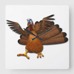 SlipperyJoe's Thanksgiving-Geknatter verantwortung Quadratische Wanduhr