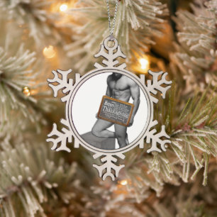 SlipperyJoe's Thanksgiving-Tradition muskulöser Ma Schneeflocken Zinn-Ornament