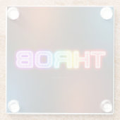 SlipperyJoe's throb Regenbogenförmige Gradientendi Glasuntersetzer (Rückseite)