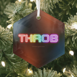 SlipperyJoe's throb Regenbogenförmige Gradientendi Ornament Aus Glas