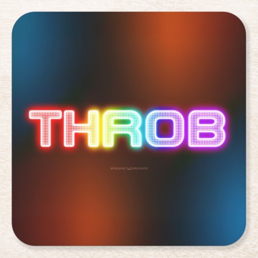 SlipperyJoe's throb Regenbogenförmige Gradientendi Rechteckiger Pappuntersetzer (Vorderseite)