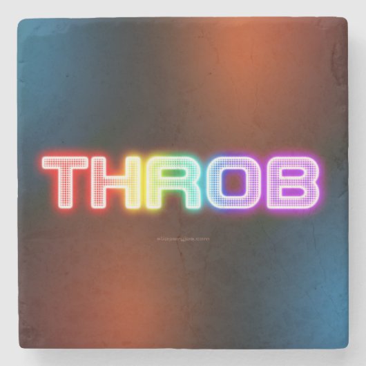 SlipperyJoe's throb Regenbogenförmige Gradientendi Steinuntersetzer (Vorderseite)