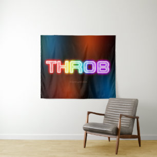 SlipperyJoe's throb Regenbogenförmige Gradientendi Wandteppich