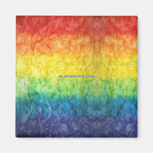 SlipperyJoe's tie-dyed Flagge Regenbogen in etwas  Magnet