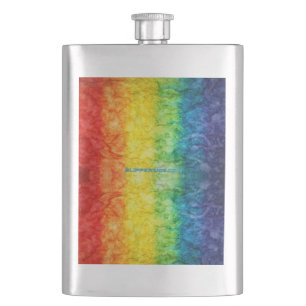 SlipperyJoe's tie-gefärbte Flagge Regenbogen in et Flachmann
