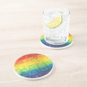 SlipperyJoe's tie-gefärbte Flagge Regenbogen in et Getränkeuntersetzer