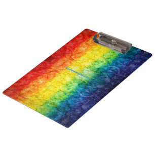 SlipperyJoe's tie-gefärbte Flagge Regenbogen in et Klemmbrett
