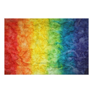 SlipperyJoe's tie-gefärbte Flagge Regenbogen in et Poster