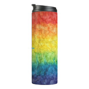 SlipperyJoe's tie-gefärbte Flagge Regenbogen in et Thermosbecher