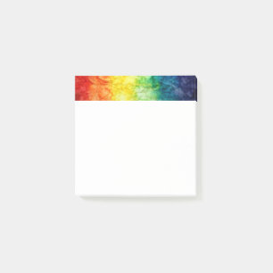 SlipperyJoes tie-gefärbte Flagge Regenbogen in etw Post-it Klebezettel