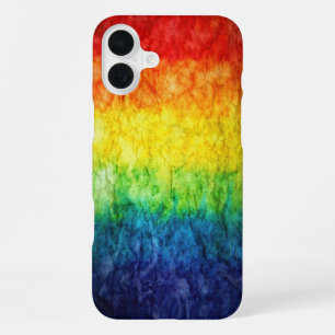 SlipperyJoes tie-gefärbte Flagge Regenbogen in s g iPhone 16 Plus Hülle