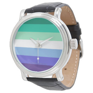 SlipperyJoes trans-inklusives Flaggenfarbpalette f Armbanduhr