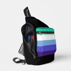 SlipperyJoes trans-inklusives Flaggenfarbpalette f Crossbody Bag