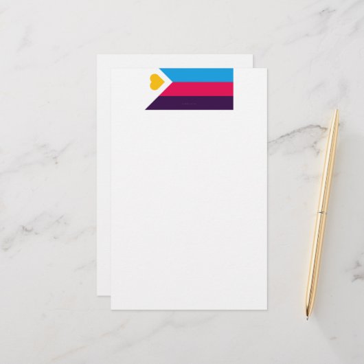 SlipperyJoe's Tricolor Polyamory Pride Flag LGBTQI Briefpapier (Vorderseite/Rückseite Beispiel)