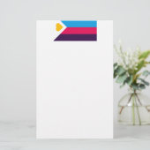SlipperyJoe's Tricolor Polyamory Pride Flag LGBTQI Briefpapier (Stehend Vorderseite)