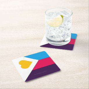 SlipperyJoe's Tricolor Polyamory Pride Flag LGBTQI Rechteckiger Pappuntersetzer