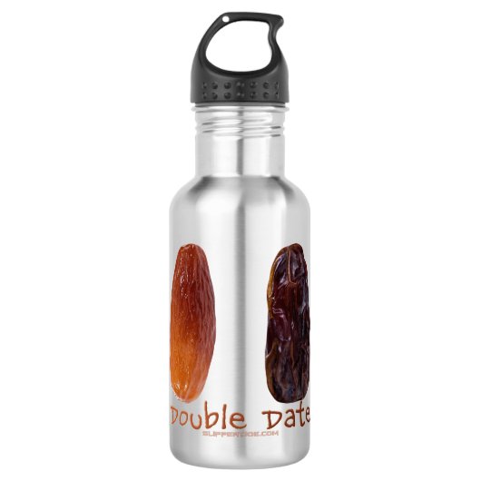 SlipperyJoe's Two Dates Double Date lustiges Shriv Edelstahlflasche (Vorderseite)