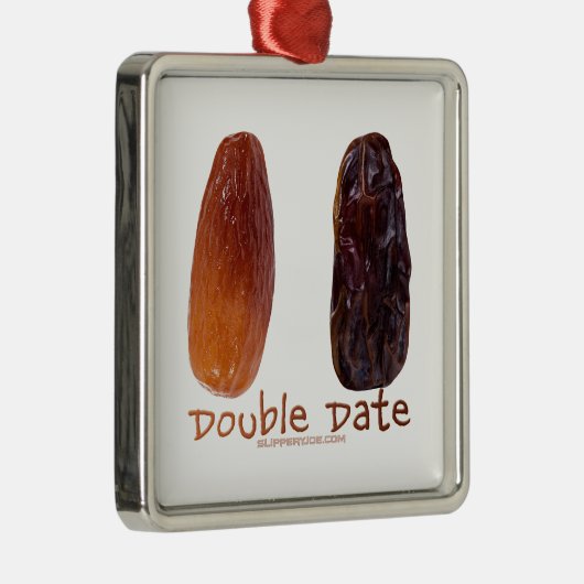SlipperyJoe's Two Dates Double Date lustiges Shriv Ornament Aus Metall (Rechts)