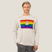 SlipperyJoe's Two-Spirit Pride Flag ceremonial LGB Tri-Blend Shirt (Volle Vorderseite)