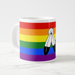 SlipperyJoe's Two-Spirit-Stolzflagge Indigene Symb Jumbo-Tasse