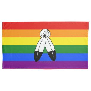 SlipperyJoe's Two-Spirit-Stolzflagge Indigene Symb Kissenbezug
