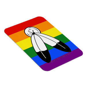 SlipperyJoe's Two-Spirit-Stolzflagge Indigene Symb Magnet