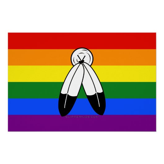 SlipperyJoe's Two-Spirit-Stolzflagge Indigene Symb Poster (Vorderseite)