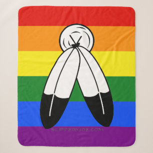 SlipperyJoe's Two-Spirit-Stolzflagge Indigene Symb Sherpadecke