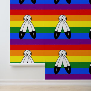 SlipperyJoe's Two-Spirit-Stolzflagge Indigene Symb Tapete