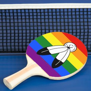 SlipperyJoe's Two-Spirit-Stolzflagge Indigene Symb Tischtennis Schläger
