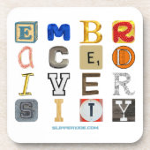 SlipperyJoe's Umarmungs-Diversity-Ausschnitt-Buchs Getränkeuntersetzer (Vorderseite)