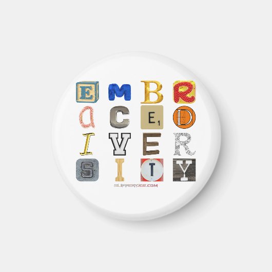 SlipperyJoe's Umarmungs-Diversity-Ausschnitt-Buchs Magnet (Vorne)