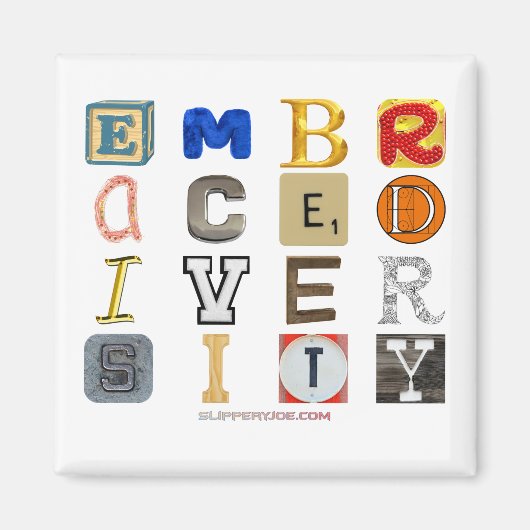 SlipperyJoe's Umarmungs-Diversity-Ausschnitt-Buchs Magnet (Vorne)