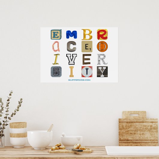 SlipperyJoe's Umarmungs-Diversity-Ausschnitt-Buchs Poster (Küche)