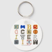 SlipperyJoe's Umarmungs-Diversity-Ausschnitt-Buchs Schlüsselanhänger (Vorderseite)