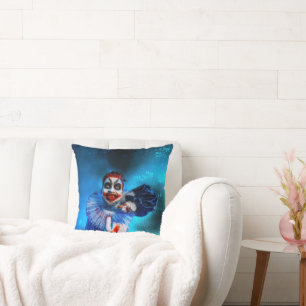 SlipperyJoe's unheimliche Halloween-Clown-Figur be Kissen