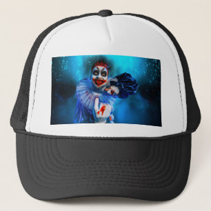 SlipperyJoe's unheimliche Halloween-Clown-Figur be Truckerkappe