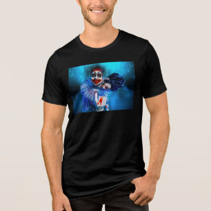 SlipperyJoe's unheimliche Halloween-Clown-Figur ve Tri-Blend Shirt