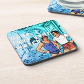 SlipperyJoe's Unterwäsche zwei Männer Cartoon verl Getränkeuntersetzer (Linke Seite)