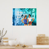 SlipperyJoe's Unterwäsche zwei Männer Cartoon verl Poster (Küche)