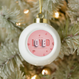 SlipperyJoe's Valentinstagsgeschenke romantischer Keramik Kugel-Ornament