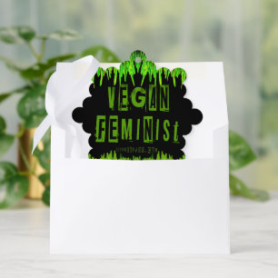 SlipperyJoe's vegane feministische aufmerksamkeits Ornament Karte