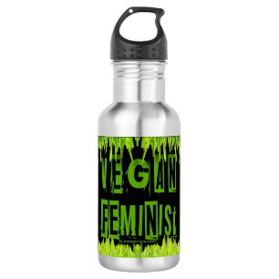 SlipperyJoe's Veganer feministischer Gräser-Wortbl Edelstahlflasche