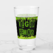 SlipperyJoe's Veganer feministischer Gräser-Wortbl Glas (Rückseite)
