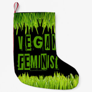 SlipperyJoe's Veganer feministischer Gräser-Wortbl Kleiner Weihnachtsstrumpf